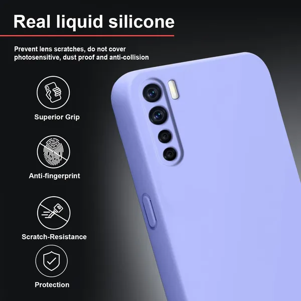 TRUEUPGRADE_Compatible_with_Oppo_F15_Back_Cover_Case,_Liquid_Silicone_Cover,_Full_Body_Protective_Cover,_Shockproof,_Anti-Scratch_Soft_Microfiber_Lining_-_Purple
