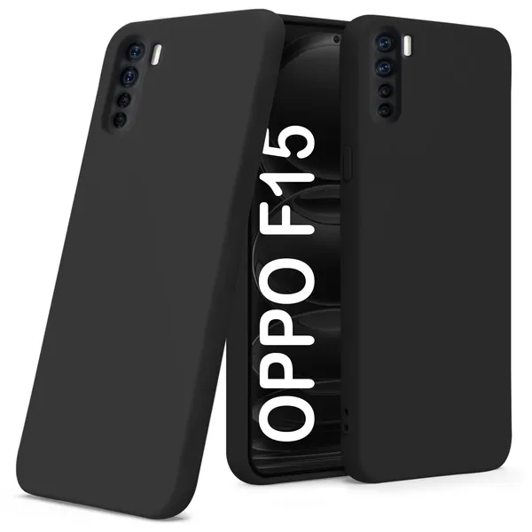 TRUEUPGRADE_Liquid_Silicone_Designed_Back_Case_Cover_for_Oppo_F15|_Microfiber_Inside,_Full_Protection_|_Bumper_Back_Cover_Case_for_Oppo_F15_Black
