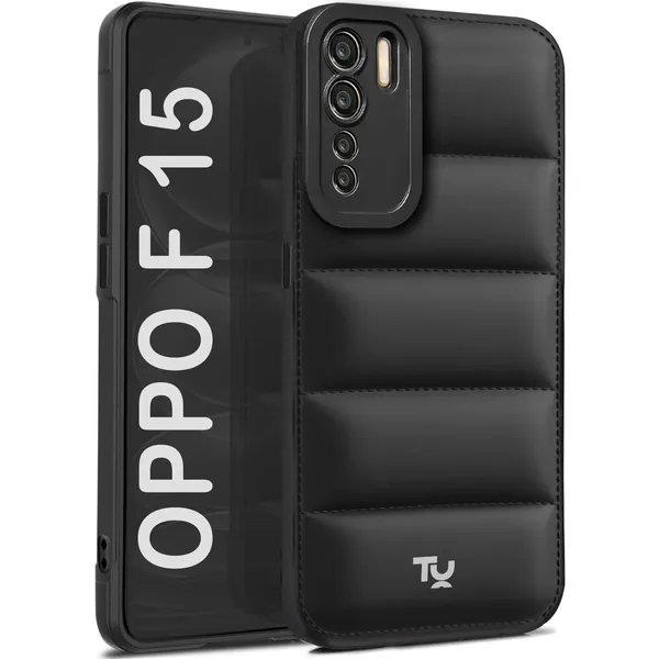 TRUEUPGRADE_Back_Case_Cover_for_Oppo_F15_|_Compatible_for_Oppo_F15_Back_Case_Cover_|_Puff_Case_with_Camera_Protection_|Black