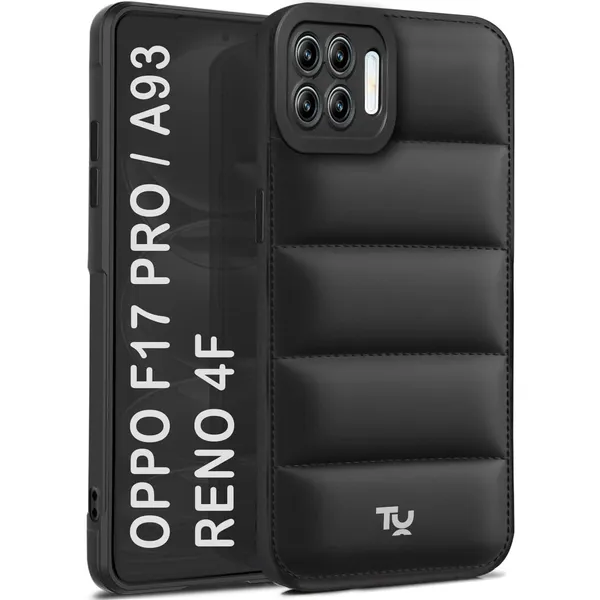 TRUEUPGRADE_Back_Case_Cover_for_Oppo_F17_Pro_|_Compatible_for_Oppo_F17_Pro_Back_Case_Cover_|_Puff_Case_with_Camera_Protection_|Black