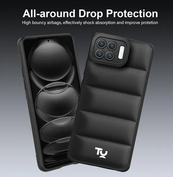 TRUEUPGRADE_Back_Case_Cover_for_Oppo_F17_Pro_|_Compatible_for_Oppo_F17_Pro_Back_Case_Cover_|_Puff_Case_with_Camera_Protection_|Black