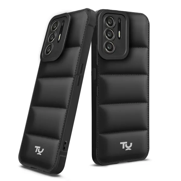 TRUEUPGRADE_Back_Case_Cover_for_Oppo_F19_Pro_Plus_5G_|_Compatible_for_Oppo_F19_Pro_Plus_5G_Back_Case_Cover_|_Puff_Case_with_Camera_Protection_|Black