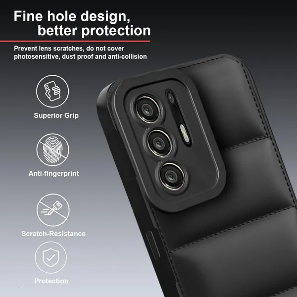 TRUEUPGRADE_Back_Case_Cover_for_Oppo_F19_Pro_Plus_5G_|_Compatible_for_Oppo_F19_Pro_Plus_5G_Back_Case_Cover_|_Puff_Case_with_Camera_Protection_|Black