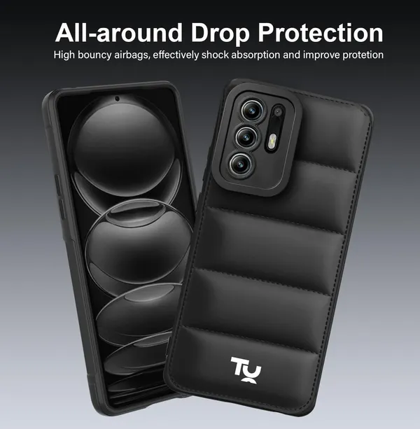 TRUEUPGRADE_Back_Case_Cover_for_Oppo_F19_Pro_Plus_5G_|_Compatible_for_Oppo_F19_Pro_Plus_5G_Back_Case_Cover_|_Puff_Case_with_Camera_Protection_|Black