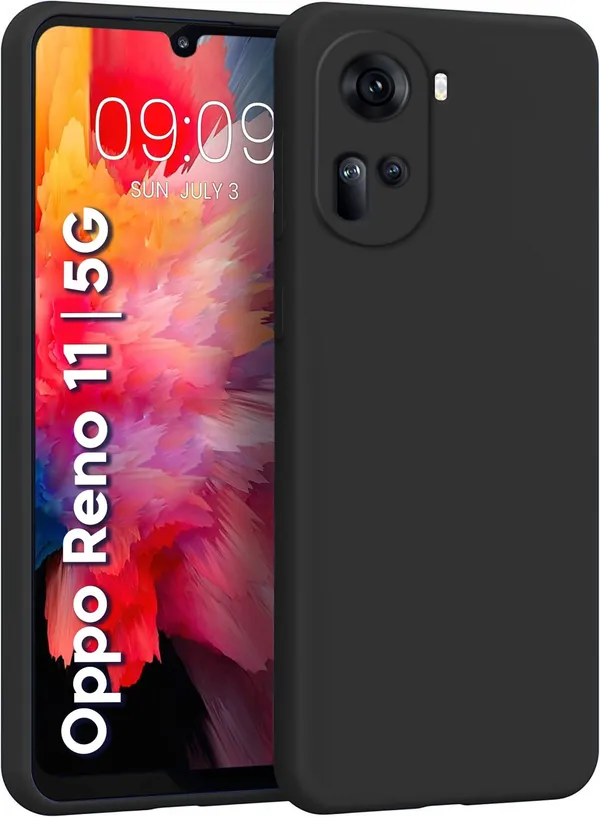 TRUEUPGRADE_Compatible_with_Oppo_Reno_11_5G_Back_Cover_Case,_Liquid_Silicone_Cover,_Full_Body_Protective_Cover,_Shockproof,_Slim_Phone_Cover,_Anti-Scratch_Soft_Microfiber_Lining_-_Black