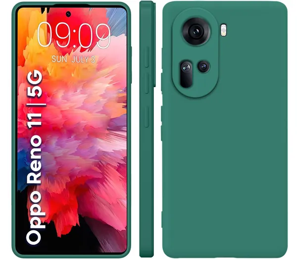 TRUEUPGRADE_Liquid_Silicone_Designed_Back_Case_Cover_for_Oppo_Reno_11_5G_|_Microfiber_Inside_|_Bumper_Back_Cover_Case_for_Oppo_Reno_11_5G_-_Green