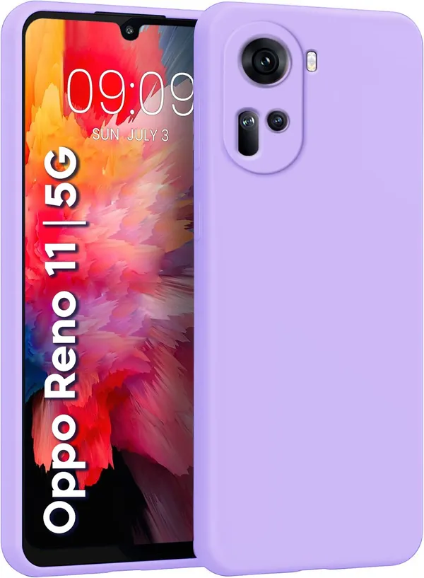 TRUEUPGRADE_Liquid_Silicone_Designed_Back_Case_Cover_for_Oppo_Reno_11_5G_|_Microfiber_Inside_|_Bumper_Back_Cover_Case_for_Oppo_Reno_11_5G_-_Light_Purple