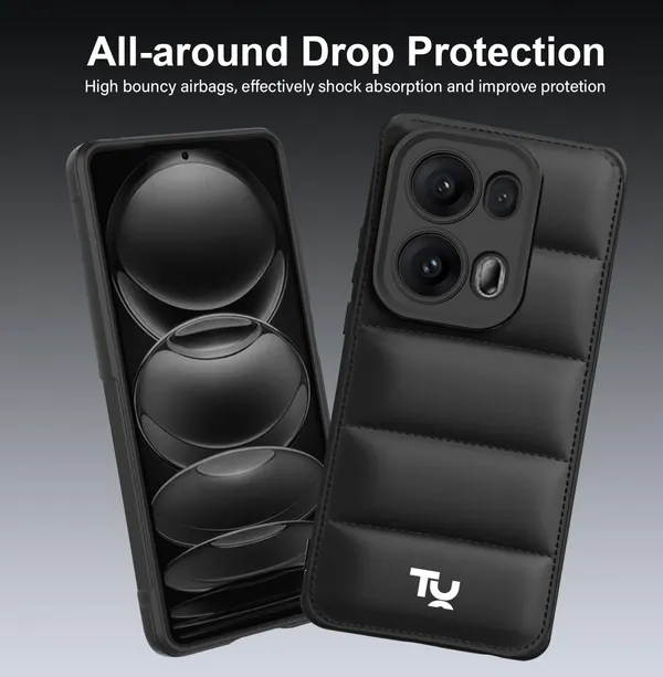TRUEUPGRADE_Back_Case_Cover_for_Oppo_Reno_13_Pro_5G_|_Compatible_for_Oppo_Reno_13_Pro_5G_Back_Case_Cover_|_Puff_Case_with_Camera_Protection_|Black