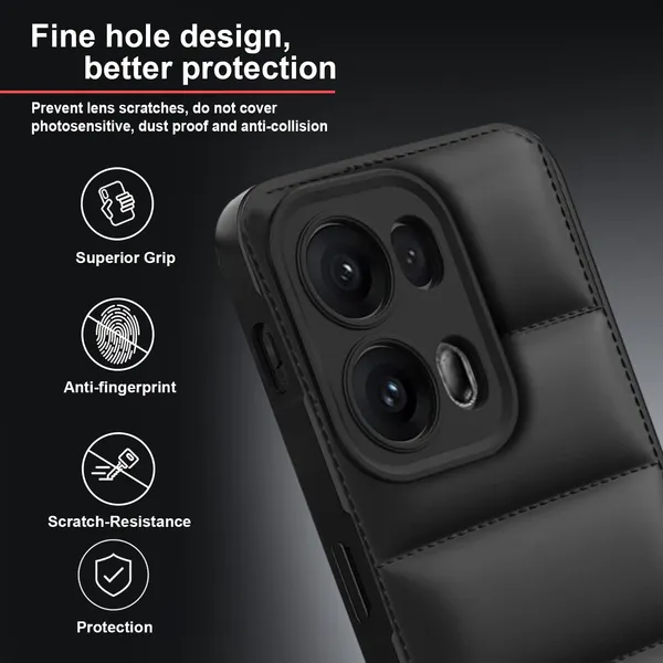 TRUEUPGRADE_Back_Case_Cover_for_Oppo_Reno_13_Pro_5G_|_Compatible_for_Oppo_Reno_13_Pro_5G_Back_Case_Cover_|_Puff_Case_with_Camera_Protection_|Black