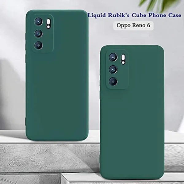 TRUEUPGRADE_Liquid_Silicone_Designed_Case_Cover_for_Oppo_Reno_6_5G_|_Microfiber_Inside_|Back_Cover_Case_for_Oppo_Reno_6_5G_-_Green