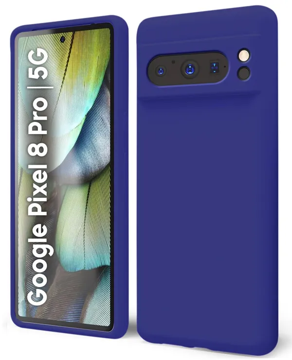 TRUEUPGRADE_Compatible_with_Google_Pixel_8_Pro_Back_Cover_Case,_Liquid_Silicone_Cover,_Full_Body_Protective_Cover,_Shockproof,_Slim_Phone_Cover,_Anti-Scratch_Soft_Microfiber_Lining_-_Blue