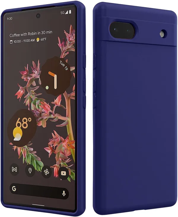 TRUEUPGRADE_Liquid_Silicone_Designed_Back_Case_Cover_for_Google_Pixel_7A_|_Microfiber_Inside_|_Bumper_Back_Cover_Case_for_Google_Pixel_7A_-_Blue