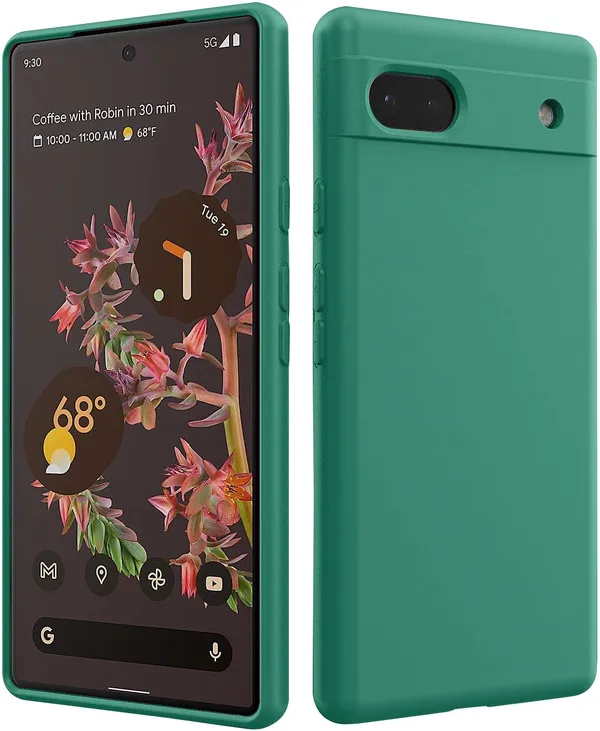 TRUEUPGRADE_Liquid_Silicone_Designed_Back_Case_Cover_for_Google_Pixel_7A_|_Microfiber_Inside_|_Bumper_Back_Cover_Case_for_Google_Pixel_7A_-_Green