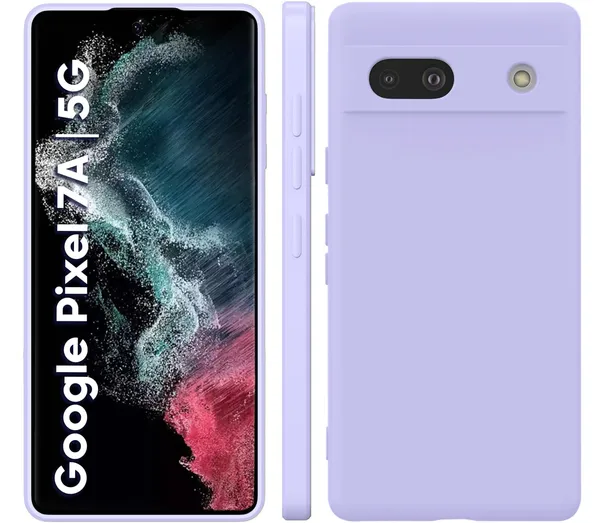TRUEUPGRADE_Liquid_Silicone_Designed_Back_Case_Cover_for_Google_Pixel_7A_|_Microfiber_Inside_|_Bumper_Back_Cover_Case_for_Google_Pixel_7A_-_Light_Purple