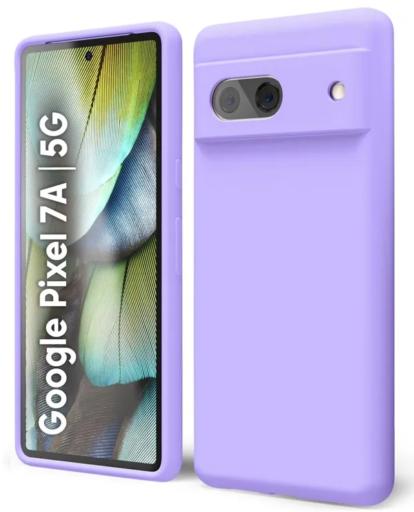 TRUEUPGRADE_Liquid_Silicone_Designed_Back_Case_Cover_for_Google_Pixel_7A_|_Microfiber_Inside_|_Bumper_Back_Cover_Case_for_Google_Pixel_7A_-_Light_Purple