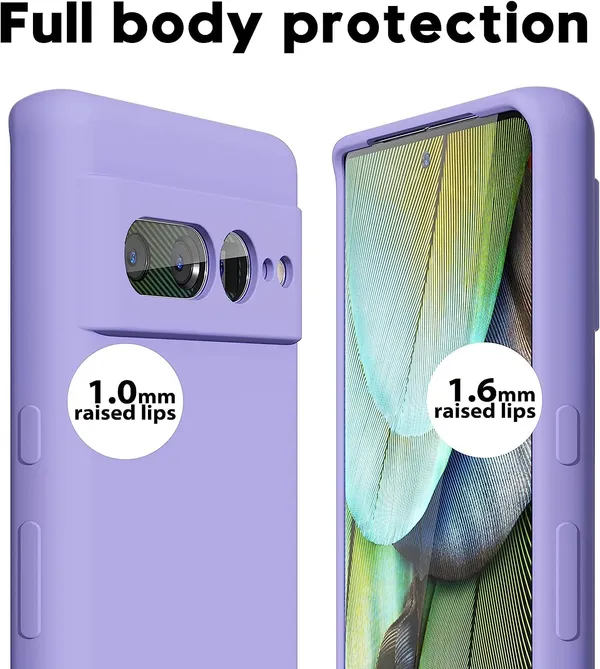 TRUEUPGRADE_Liquid_Silicone_Designed_Back_Case_Cover_for_Google_Pixel_7A_|_Microfiber_Inside_|_Bumper_Back_Cover_Case_for_Google_Pixel_7A_-_Light_Purple