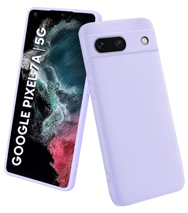 TRUEUPGRADE_Liquid_Silicone_Designed_Back_Case_Cover_for_Google_Pixel_7A_|_Microfiber_Inside_|_Bumper_Back_Cover_Case_for_Google_Pixel_7A_-_Light_Purple