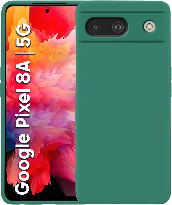 Google_Pixel_8A_Green_Silicone_Protective_Back_Case_Cover