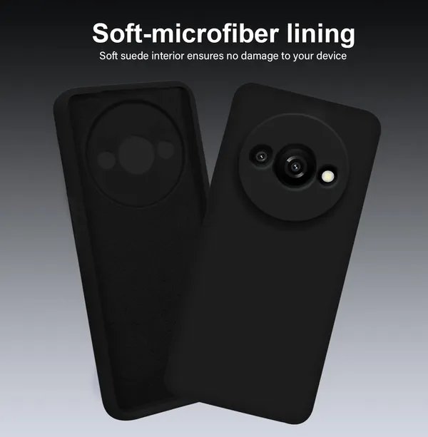 TRUEUPGRADE_Compatible_with_Redmi_A3_|_Redmi_A3X_|_Poco_C61_Back_Cover_Case,_Liquid_Silicone_Cover,_Full_Body_Protective_Cover,_Shockproof,_Anti-Scratch_Soft_Microfiber_Lining_-_Black