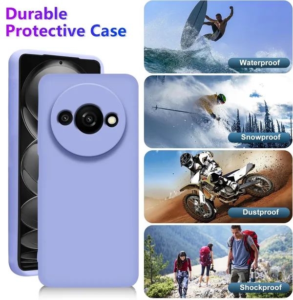 TRUEUPGRADE_Compatible_with_Redmi_A3_|_Redmi_A3X_|_Poco_C61_Back_Cover_Case,_Liquid_Silicone_Cover,_Full_Body_Protective_Cover,_Shockproof,_Anti-Scratch_Soft_Microfiber_Lining_-_Purple