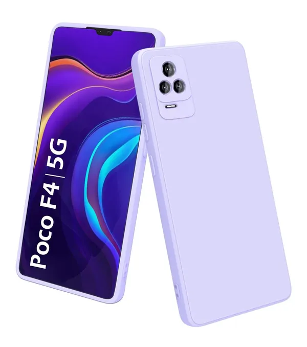 TRUEUPGRADE_Silicone_Back_Case_Cover_Compatible_with_Poco_F4_5G_Case_Cover_|Raised_Lip_Protection_Back_Case_Cover_for_Poco_F4_5G_-_Purple