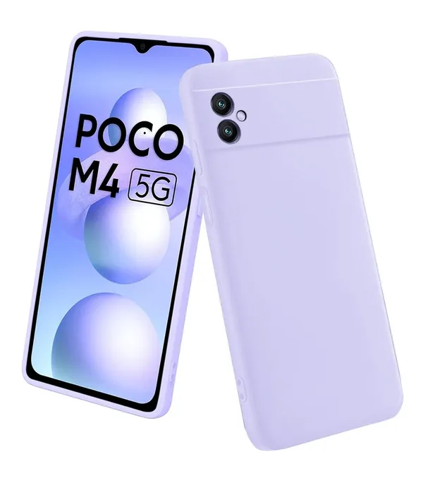 TRUEUPGRADE_Liquid_Silicone_Poco_M4_5G_Case_Cover_|_Microfiber_Inside_|_360_Degree_Protection_Back_Case_Cover_for_Poco_M4_5G_(Purple)
