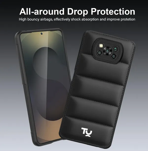 TRUEUPGRADE_Back_Case_Cover_for_Poco_X3_/_Poco_X3_Pro_|_Compatible_for_Poco_X3_/_Poco_X3_Pro_Back_Case_Cover_|_Puff_Case_with_Camera_Protection_|Black