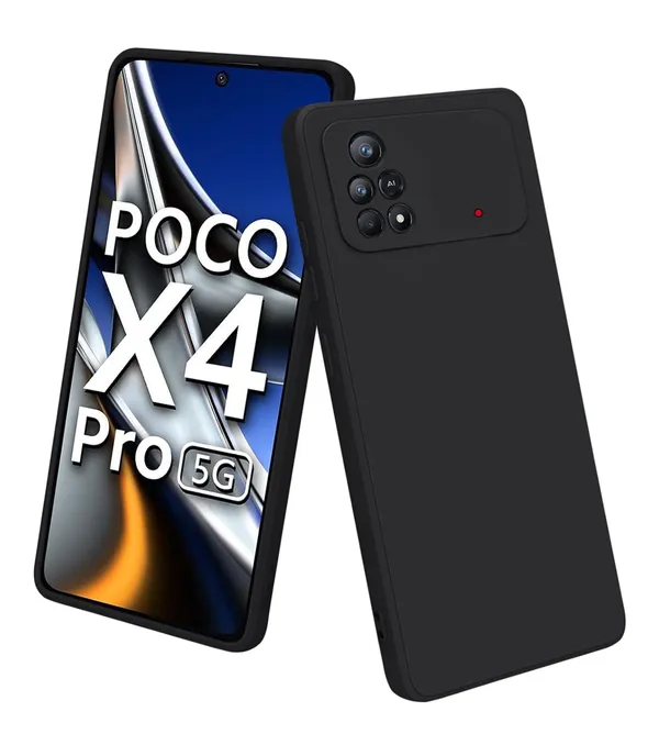 TRUEUPGRADE_Liquid_Silicone_Poco_X4_Pro_5G_Case_Cover_|_Microfiber_Inside_|_360_Degree_Protection_Back_Case_Cover_for_Poco_X4_Pro_5G_(Black)