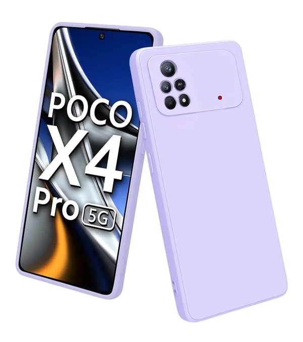 TRUEUPGRADE_Liquid_Silicone_Poco_X4_Pro_5G_Case_Cover_|_Microfiber_Inside_|_360_Degree_Protection_Back_Case_Cover_for_Poco_X4_Pro_5G_(Purple)