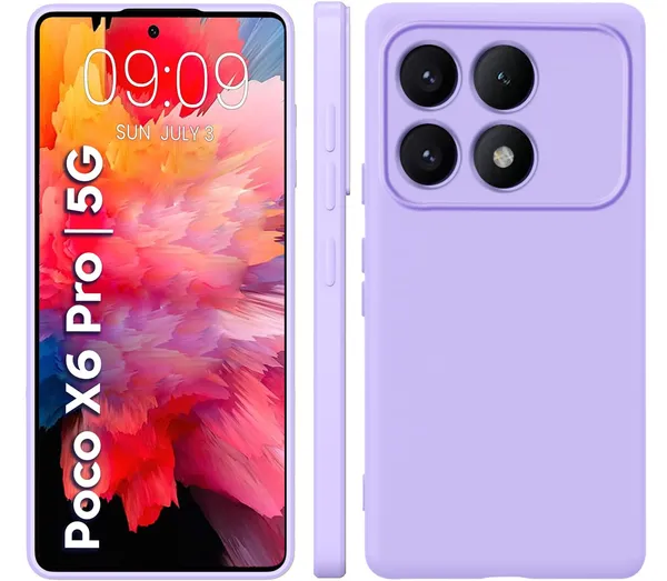 TRUEUPGRADE_Liquid_Silicone_Designed_Back_Case_Cover_for_Poco_X6_Pro_5G_|_Microfiber_Inside_|_Bumper_Back_Cover_Case_for_Poco_X6_Pro_5G_-_Light_Purple