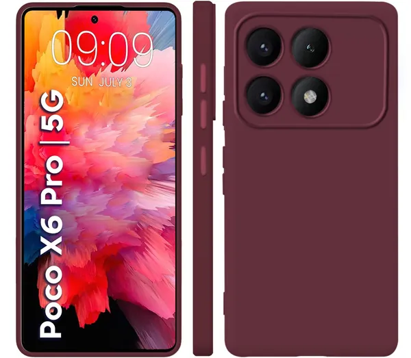 TRUEUPGRADE_Liquid_Silicone_Designed_Back_Case_Cover_for_Poco_X6_Pro_5G_|_Microfiber_Inside_|_Bumper_Back_Cover_Case_for_Poco_X6_Pro_5G_-_Wine