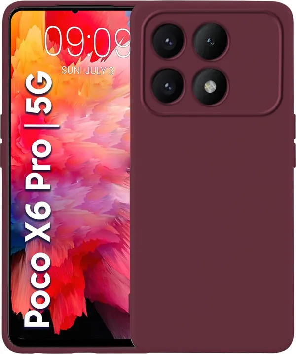 TRUEUPGRADE_Liquid_Silicone_Designed_Back_Case_Cover_for_Poco_X6_Pro_5G_|_Microfiber_Inside_|_Bumper_Back_Cover_Case_for_Poco_X6_Pro_5G_-_Wine