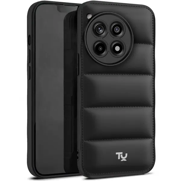 TRUEUPGRADE_Designed_for_OnePlus_12R_5G_Back_Cover_|_Camera_Bump_&_360�_Flexible_Puff_Armor_Protection_|_Matte_Soft_Shock_Proof_Rubberised_Back_Case_Cover_(Black)