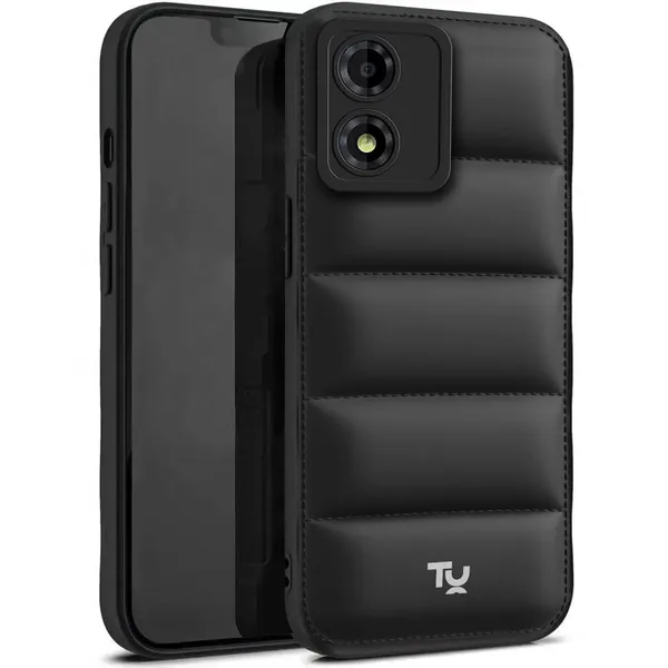 TRUEUPGRADE_Designed_for_Motorola_Moto_E13_Back_Cover_|_Camera_Bump_&_360�_Flexible_Puff_Armor_Protection_|_Matte_Soft_Shock_Proof_Rubberised_Back_Case_Cover_(Black)