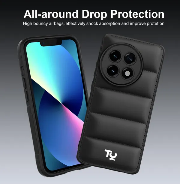 TRUEUPGRADE_Designed_for_OnePlus_11R_5G_Back_Cover_|_Camera_Bump_&_360�_Flexible_Puff_Armor_Protection_|_Matte_Soft_Shock_Proof_Rubberised_Back_Case_Cover_(Black)