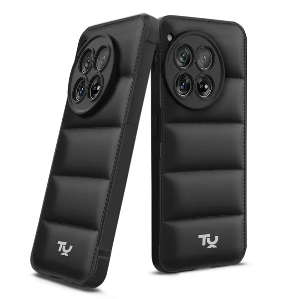TRUEUPGRADE_Designed_for_OnePlus_12_5G_Back_Cover_|_Camera_Bump_&_360�_Flexible_Puff_Armor_Protection_|_Matte_Soft_Shock_Proof_Rubberised_Back_Case_Cover_(Black)