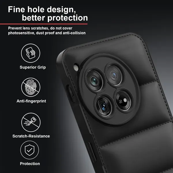 TRUEUPGRADE_Designed_for_OnePlus_12_5G_Back_Cover_|_Camera_Bump_&_360�_Flexible_Puff_Armor_Protection_|_Matte_Soft_Shock_Proof_Rubberised_Back_Case_Cover_(Black)