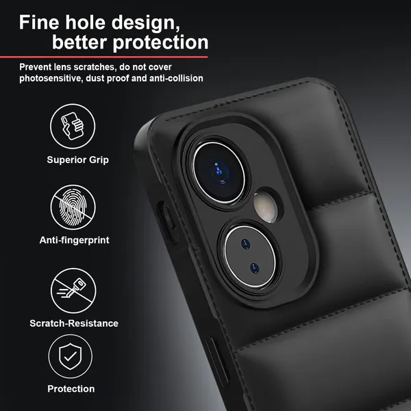TRUEUPGRADE_Back_Case_Cover_for_OnePlus_Nord_CE_3_Lite_5G_|_Compatible_for_OnePlus_Nord_CE_3_Lite_5G_Back_Case_Cover_|_Puff_Case_with_Camera_Protection_|Black