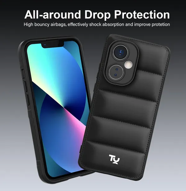 TRUEUPGRADE_Designed_for_OnePlus_Nord_CE_3_Lite_5G_Back_Cover_|_Camera_Bump_&_360�_Flexible_Puff_Armor_Protection_|_Matte_Soft_Shock_Proof_Rubberised_Back_Case_Cover_(Black)