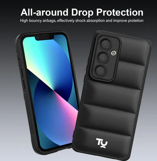 TRUEUPGRADE_Designed_for_Samsung_Galaxy_A05s_Back_Cover_|_Camera_Bump_&_360�_Flexible_Puff_Armor_Protection_|_Matte_Soft_Shock_Proof_Rubberised_Back_Case_Cover_(Black)