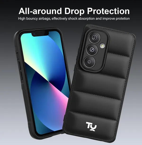 TRUEUPGRADE_Back_Case_Cover_for_Samsung_Galaxy_A25_5G_|_Compatible_for_Samsung_Galaxy_A25_5G_Back_Case_Cover_|_Puff_Case_with_Camera_Protection_|Black