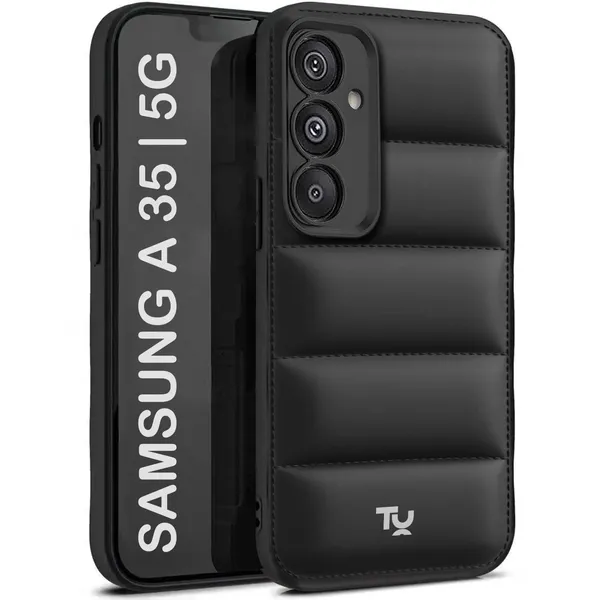 TRUEUPGRADE_Designed_for_Samsung_Galaxy_A35_5G_Back_Cover_|_Camera_Bump_&_360�_Flexible_Puff_Armor_Protection_|_Matte_Soft_Shock_Proof_Rubberised_Back_Case_Cover_(Black)
