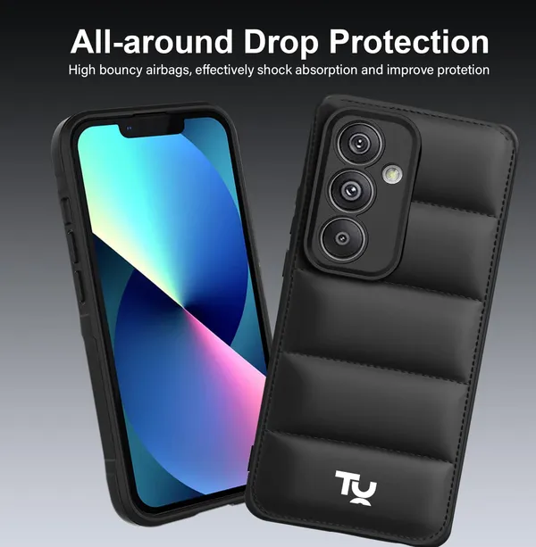 TRUEUPGRADE_Designed_for_Samsung_Galaxy_A35_5G_Back_Cover_|_Camera_Bump_&_360�_Flexible_Puff_Armor_Protection_|_Matte_Soft_Shock_Proof_Rubberised_Back_Case_Cover_(Black)