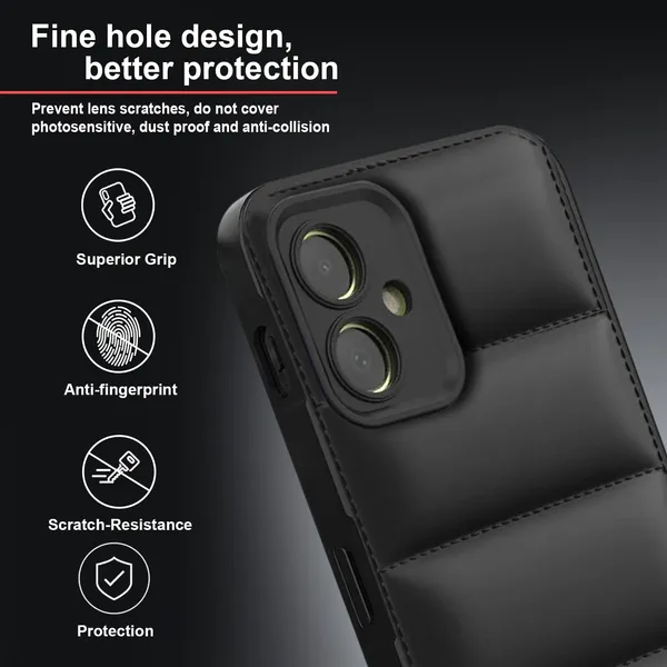 TRUEUPGRADE_Back_Case_Cover_for_Samsung_Galaxy_M05_/_A05_/_F05_|_Compatible_for_Samsung_Galaxy_M05_/_A05_/_F05_Back_Case_Cover_|_Puff_Case_with_Camera_Protection_|Black