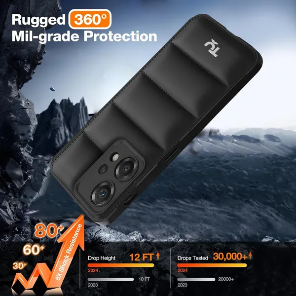 TRUEUPGRADE_Designed_for_OnePlus_Nord_CE_2_Lite_5G_Back_Cover_|_Camera_Bump_&_360�_Flexible_Puff_Armor_Protection_|_Matte_Soft_Shock_Proof_Rubberised_Back_Case_Cover_(Black)