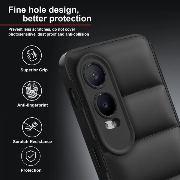 TRUEUPGRADE_Designed_for_OnePlus_Nord_CE_4_Lite_5G_Back_Cover_|_Camera_Bump_&_360�_Flexible_Puff_Armor_Protection_|_Matte_Soft_Shock_Proof_Rubberised_Back_Case_Cover_(Black)