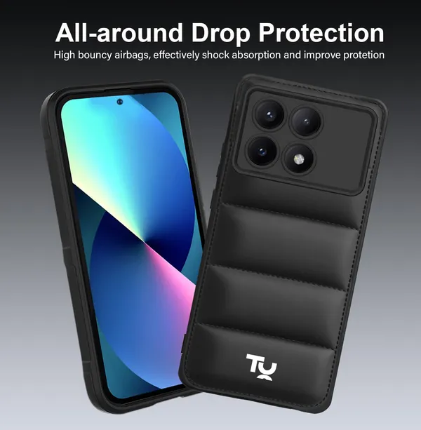 TRUEUPGRADE_Back_Case_Cover_for_Poco_X6_Pro_5G_|_Compatible_for_Poco_X6_Pro_5G_Back_Case_Cover_|_Puff_Case_with_Camera_Protection_|Black