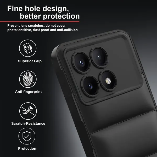 TRUEUPGRADE_Back_Case_Cover_for_Poco_X6_Pro_5G_|_Compatible_for_Poco_X6_Pro_5G_Back_Case_Cover_|_Puff_Case_with_Camera_Protection_|Black