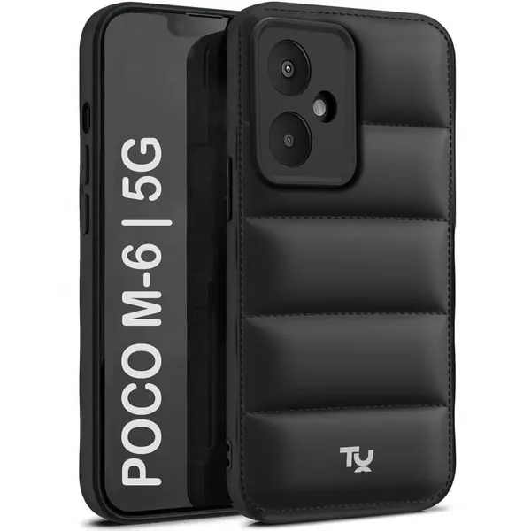 TRUEUPGRADE_Designed_for_Mi_Redmi_13C_5G_/_Poco_M6_5G_Back_Cover_|_Camera_Bump_&_360�_Flexible_Puff_Armor_Protection_|_Matte_Soft_Shock_Proof_Rubberised_Back_Case_Cover_(Black)