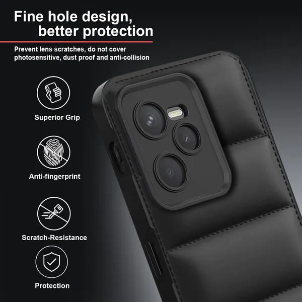 TRUEUPGRADE_Back_Case_Cover_for_Realme_C35_/_Realme_Narzo_50A_|_Compatible_for_Realme_C35_/_Realme_Narzo_50A_Back_Case_Cover_|_Puff_Case_with_Camera_Protection_|_Black